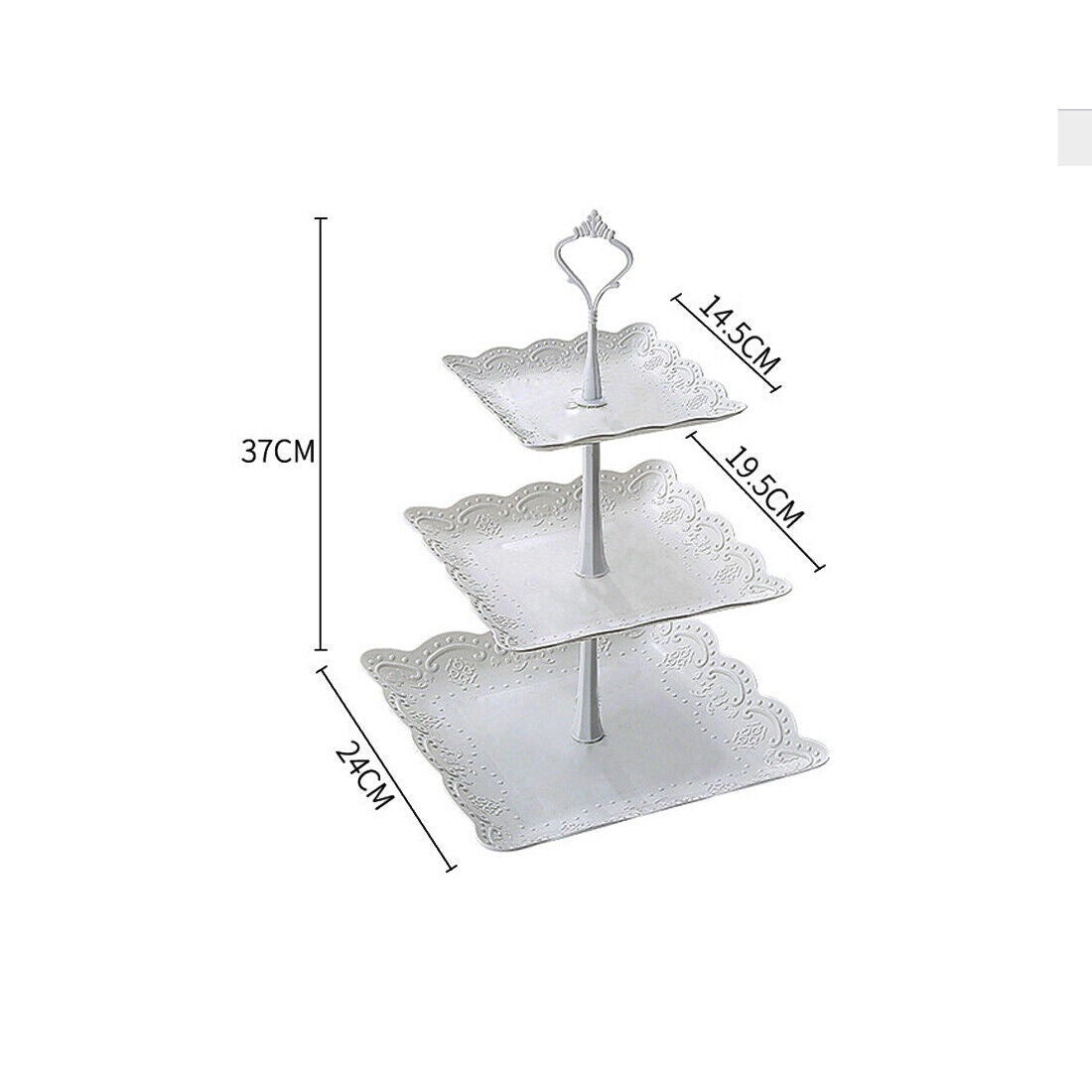 3Tier Cake Stand Afternoon Tea Wedding Party Plates Tableware Embossed Tray UK - NON BRANDED SUPERMARKET
