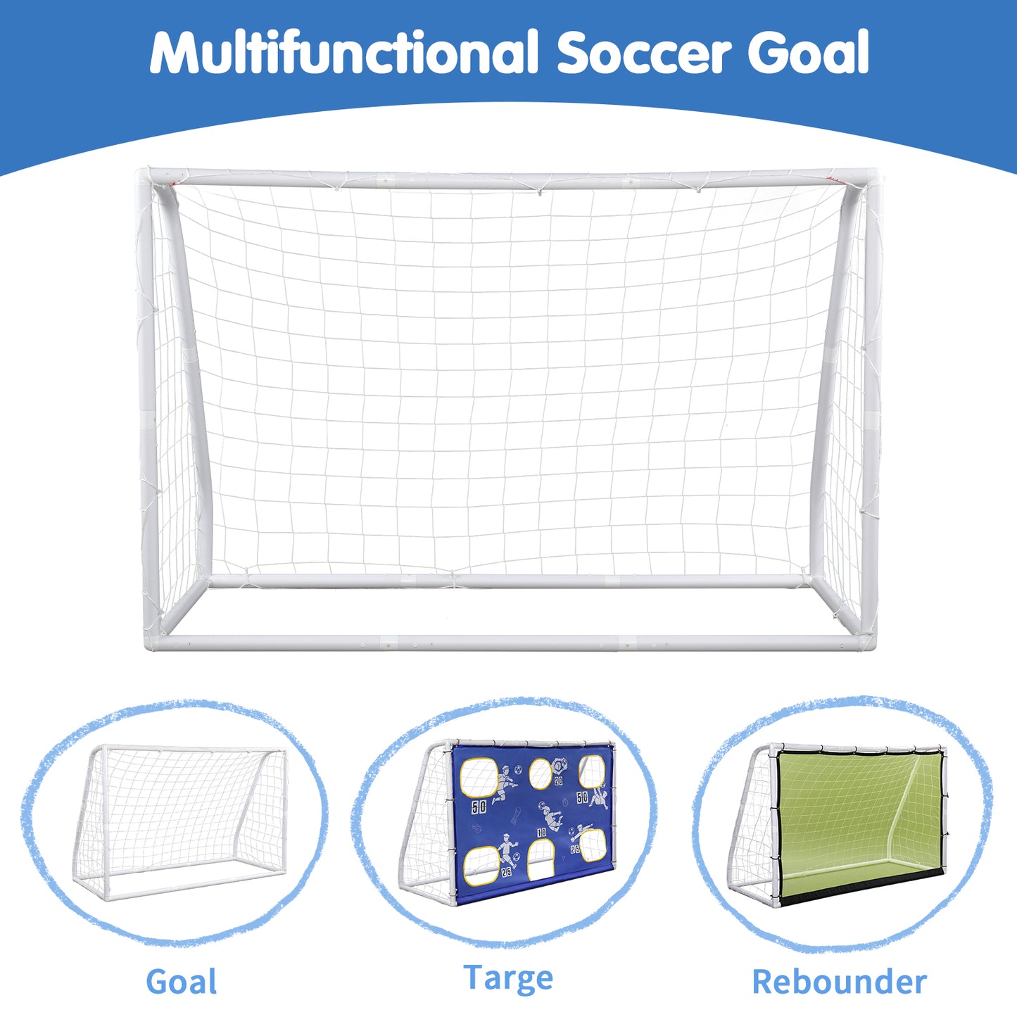 182*120*80cm PVC Pipe Three-In-One With Target Cloth Football Goal - NON BRANDED SUPERMARKET