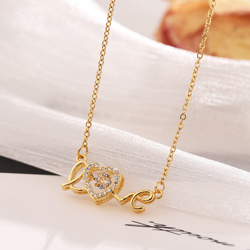 Valentines Day Gift New Titanium Steel Necklace Fashion New Love Smart Necklace Female Clavicle Chain Fashion Jewelry Woman - NON BRANDED SUPERMARKET