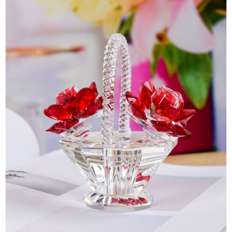 Crystal Flower Basket Decoration Living Room Wine Cabinet Wedding Small Gift - NON BRANDED SUPERMARKET