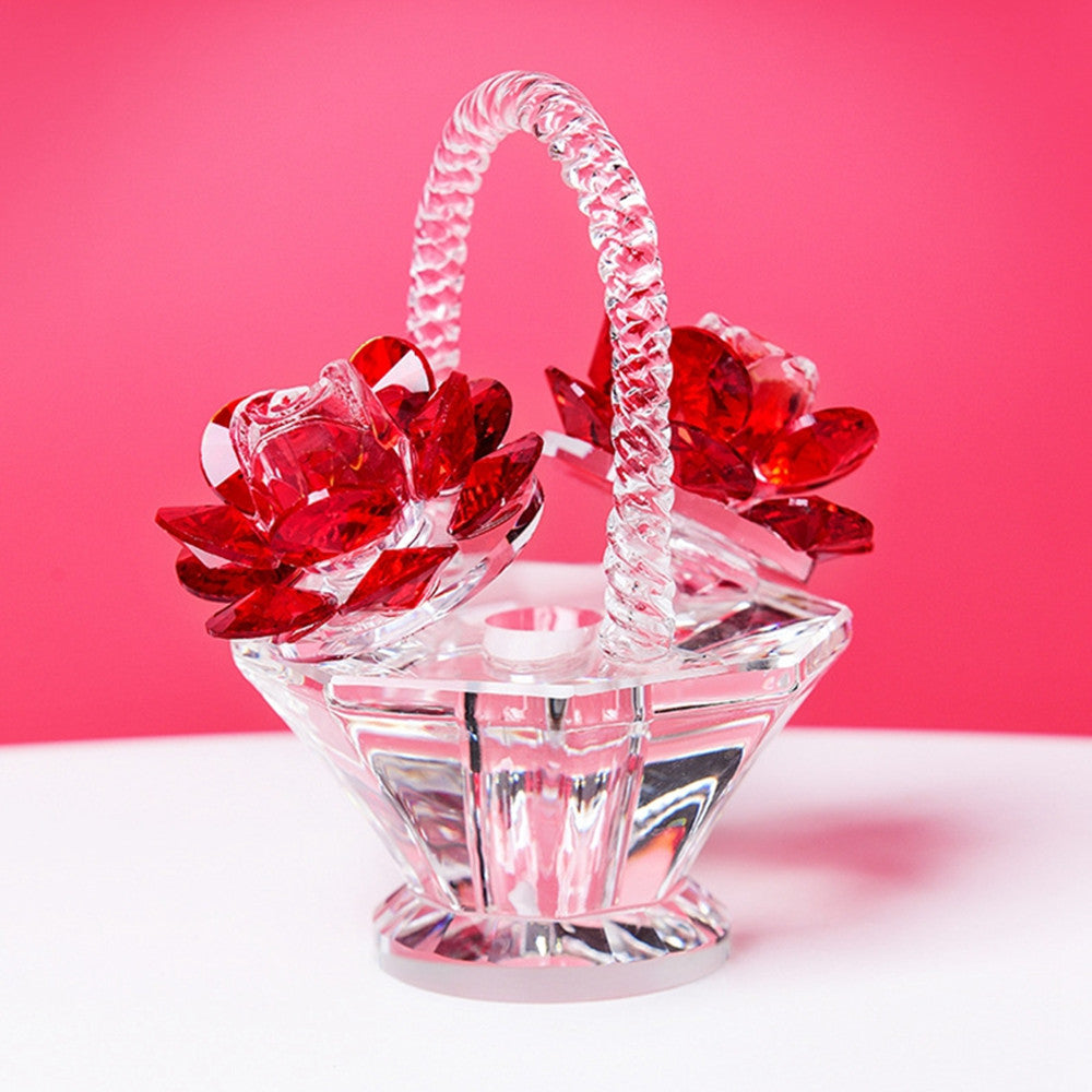 Crystal Flower Basket Decoration Living Room Wine Cabinet Wedding Small Gift - NON BRANDED SUPERMARKET