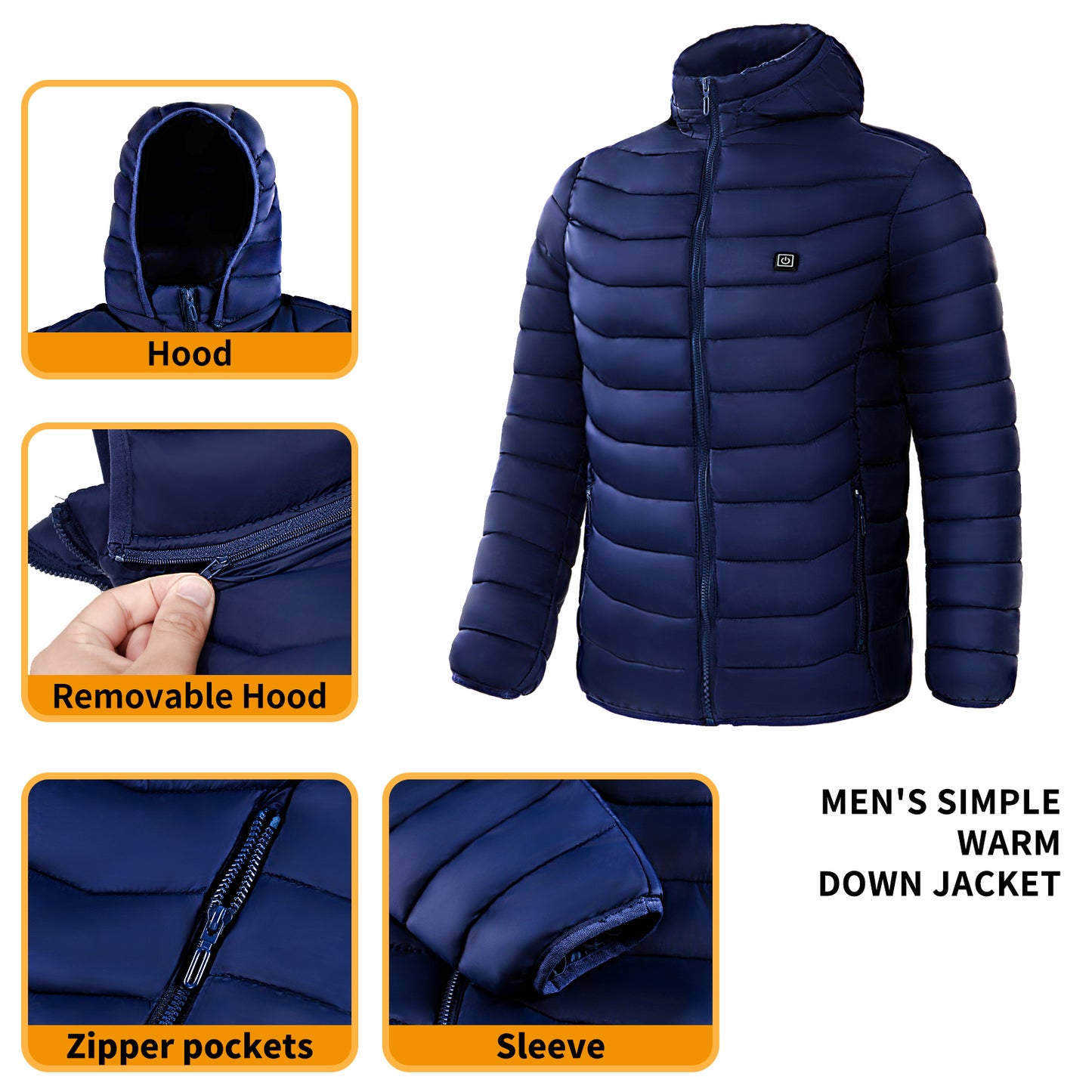 Men's Electric Heated Puffer Jacket - NON BRANDED SUPERMARKET
