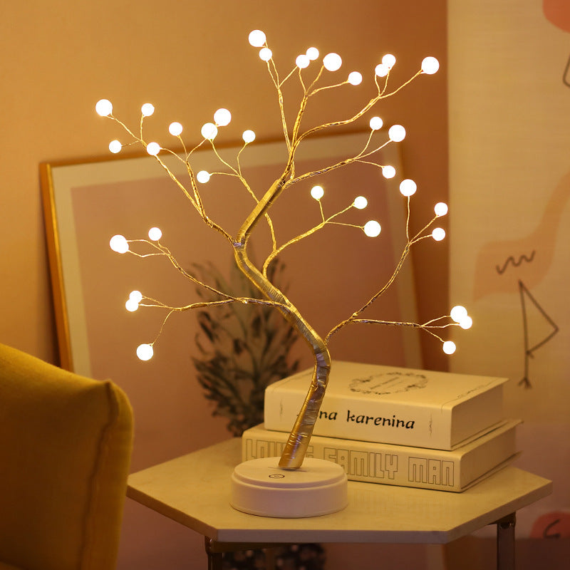 Tree Light Touch Switch Pearl Star Night Light - NON BRANDED SUPERMARKET