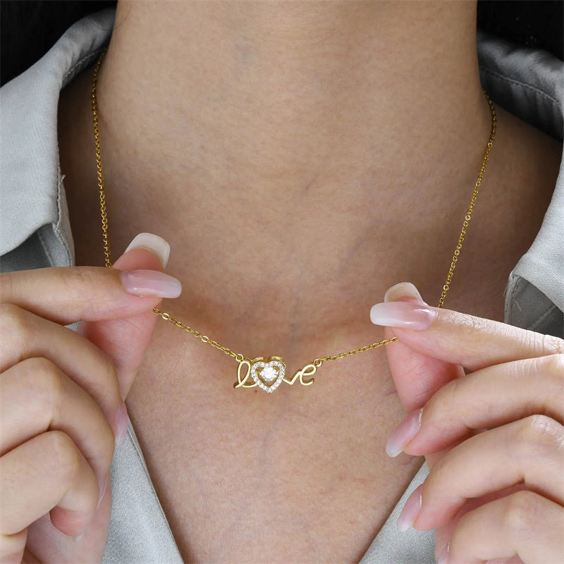 Valentines Day Gift New Titanium Steel Necklace Fashion New Love Smart Necklace Female Clavicle Chain Fashion Jewelry Woman - NON BRANDED SUPERMARKET