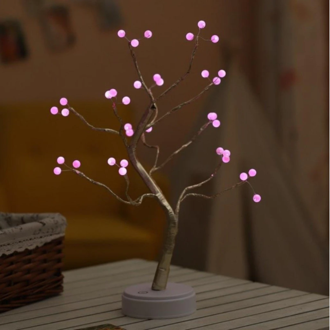 Tree Light Touch Switch Pearl Star Night Light - NON BRANDED SUPERMARKET