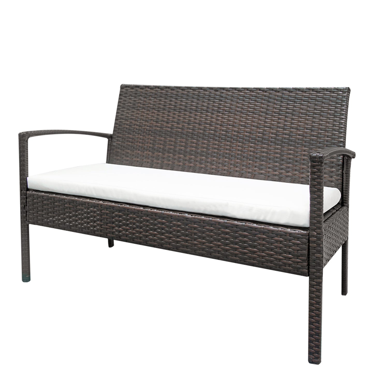 2pcs Arm Chairs 1pc Love Seat & Tempered Glass Coffee Table Rattan Sofa Set Brown Gradient - NON BRANDED SUPERMARKET