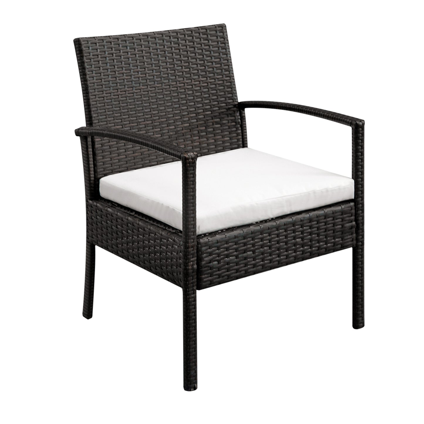2pcs Arm Chairs 1pc Love Seat & Tempered Glass Coffee Table Rattan Sofa Set Brown Gradient - NON BRANDED SUPERMARKET