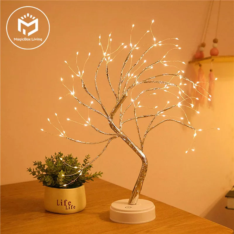 LED Night Light Mini Christmas Tree Copper Wire Garland Lamp - NON BRANDED SUPERMARKET