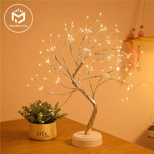 LED Night Light Mini Christmas Tree Copper Wire Garland Lamp - NON BRANDED SUPERMARKET