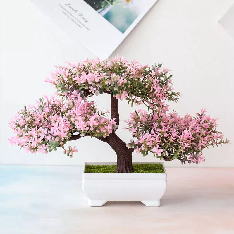 Artificial Plants Bonsai Small Tree Pot Fake Plant Flowers Potted Ornaments - NON BRANDED SUPERMARKET