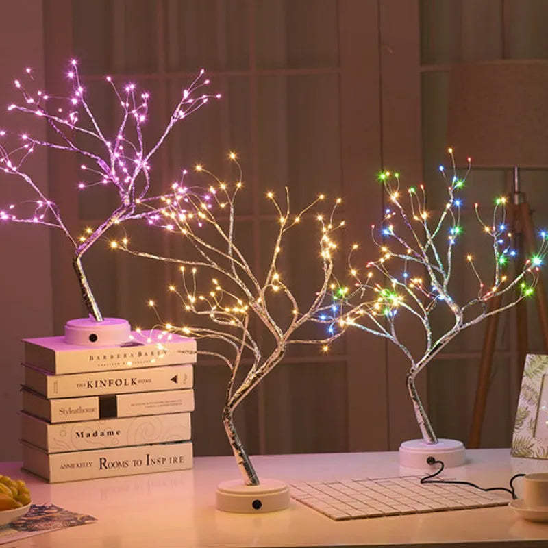 LED Night Light Mini Christmas Tree Copper Wire Garland Lamp - NON BRANDED SUPERMARKET