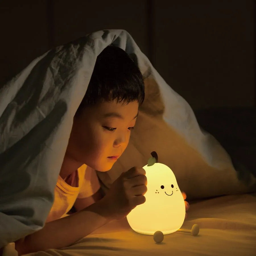 LED Pear Fruit Silicone Night Light USB Rechargeable Cartoon Bedside Lamp - NON BRANDED SUPERMARKET