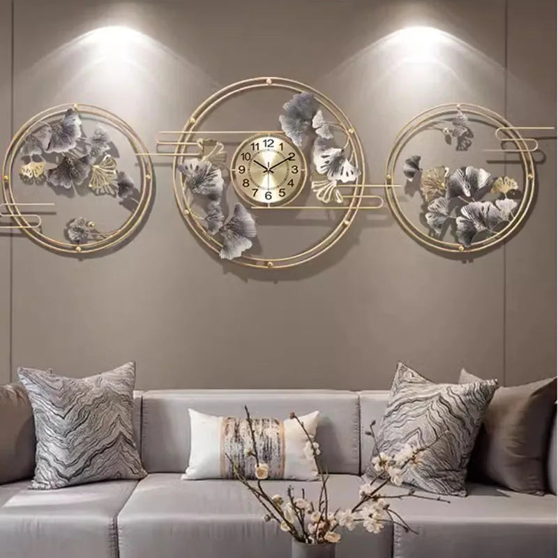 Aesthetic Luxury Wall Clocks Art Mural Living Room Design Wall Watch - NON BRANDED SUPERMARKET