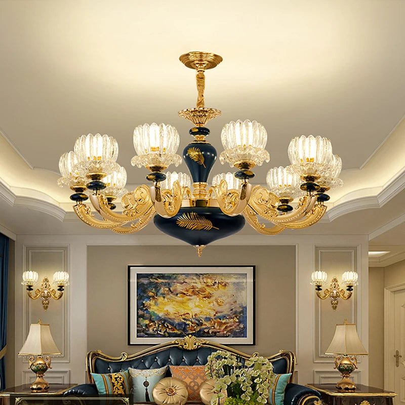 Living Room European Style Light Luxury Chandelier Bedroom Lamp - NON BRANDED SUPERMARKET
