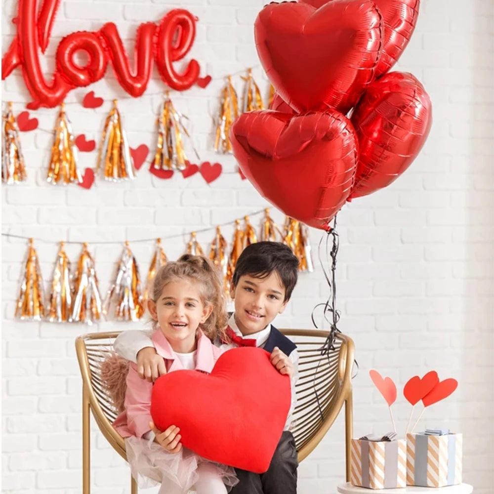 5/10/18/36 inch Red Heart Inflatable Foil Balloons Valentines Day Wedding Decorations Birthday Party Anniversary Globos Supplies - NON BRANDED SUPERMARKET