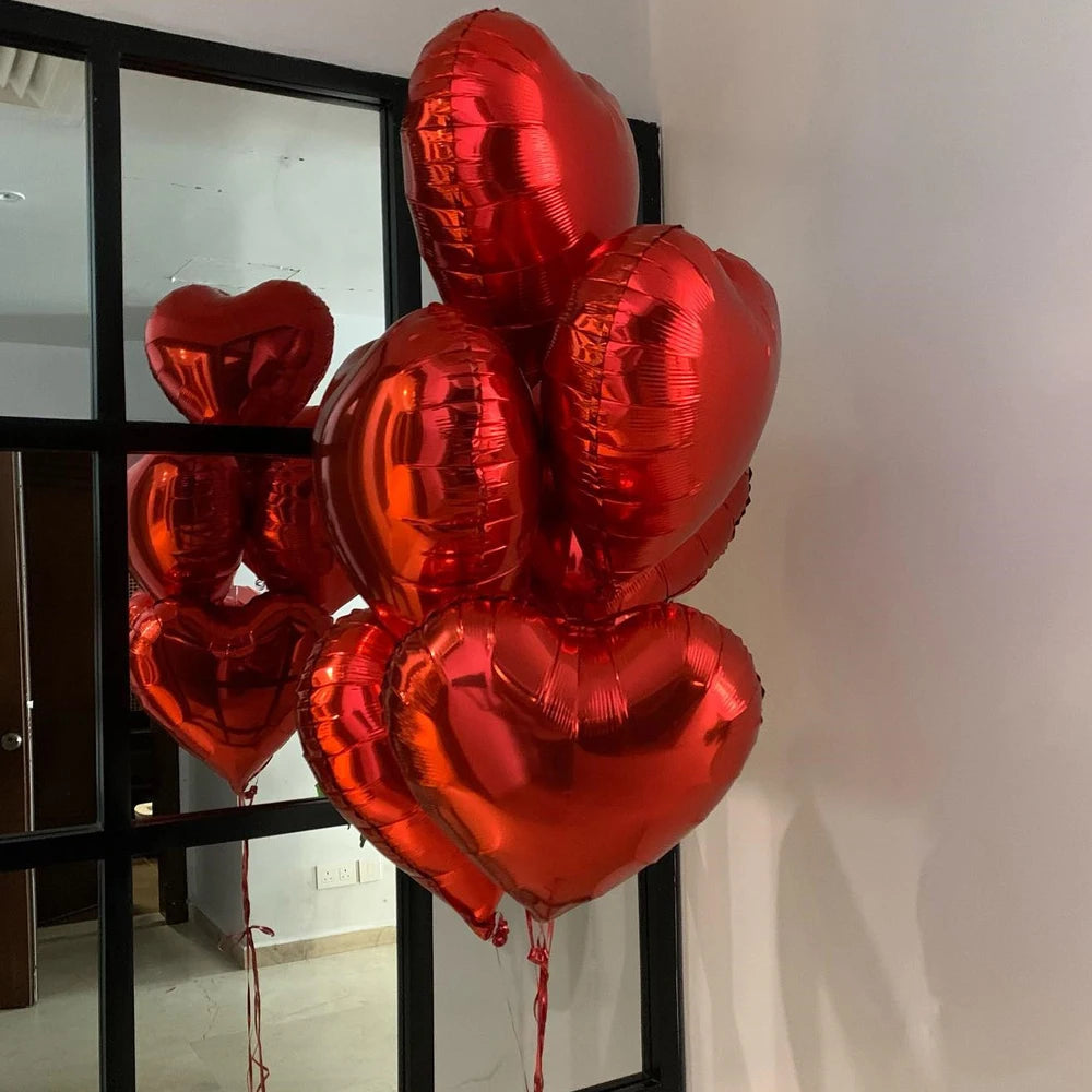 5/10/18/36 inch Red Heart Inflatable Foil Balloons Valentines Day Wedding Decorations Birthday Party Anniversary Globos Supplies - NON BRANDED SUPERMARKET