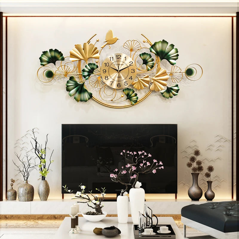 Living Room Wall Clocks Aesthetic Art Mural Luxury Large Design Wall Watch - NON BRANDED SUPERMARKET