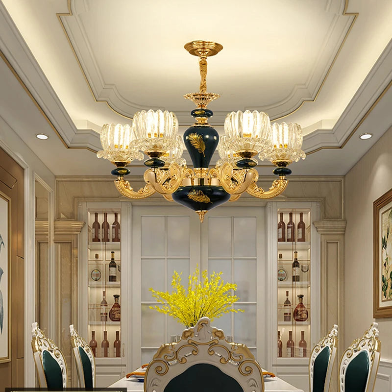 Living Room European Style Light Luxury Chandelier Bedroom Lamp - NON BRANDED SUPERMARKET