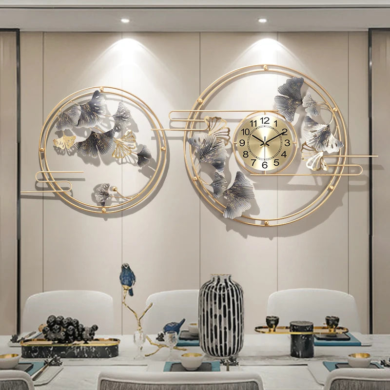 Aesthetic Luxury Wall Clocks Art Mural Living Room Design Wall Watch - NON BRANDED SUPERMARKET