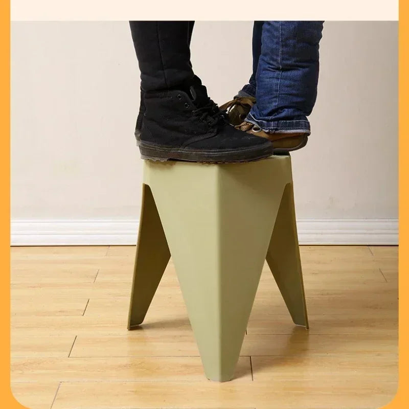 Household high stool, living room square stool, stackable stool, household goods, durable stool chair - NON BRANDED SUPERMARKET