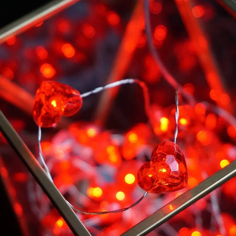 20 Led Acrylic Love Heart Wedding String Fairy Light Red Girl String Light Indoor Wedding Party Garland Valentines Day Decor - NON BRANDED SUPERMARKET