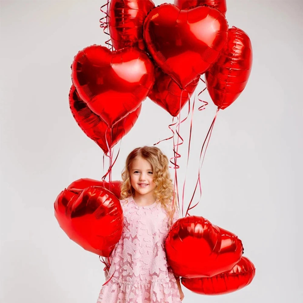 5/10/18/36 inch Red Heart Inflatable Foil Balloons Valentines Day Wedding Decorations Birthday Party Anniversary Globos Supplies - NON BRANDED SUPERMARKET