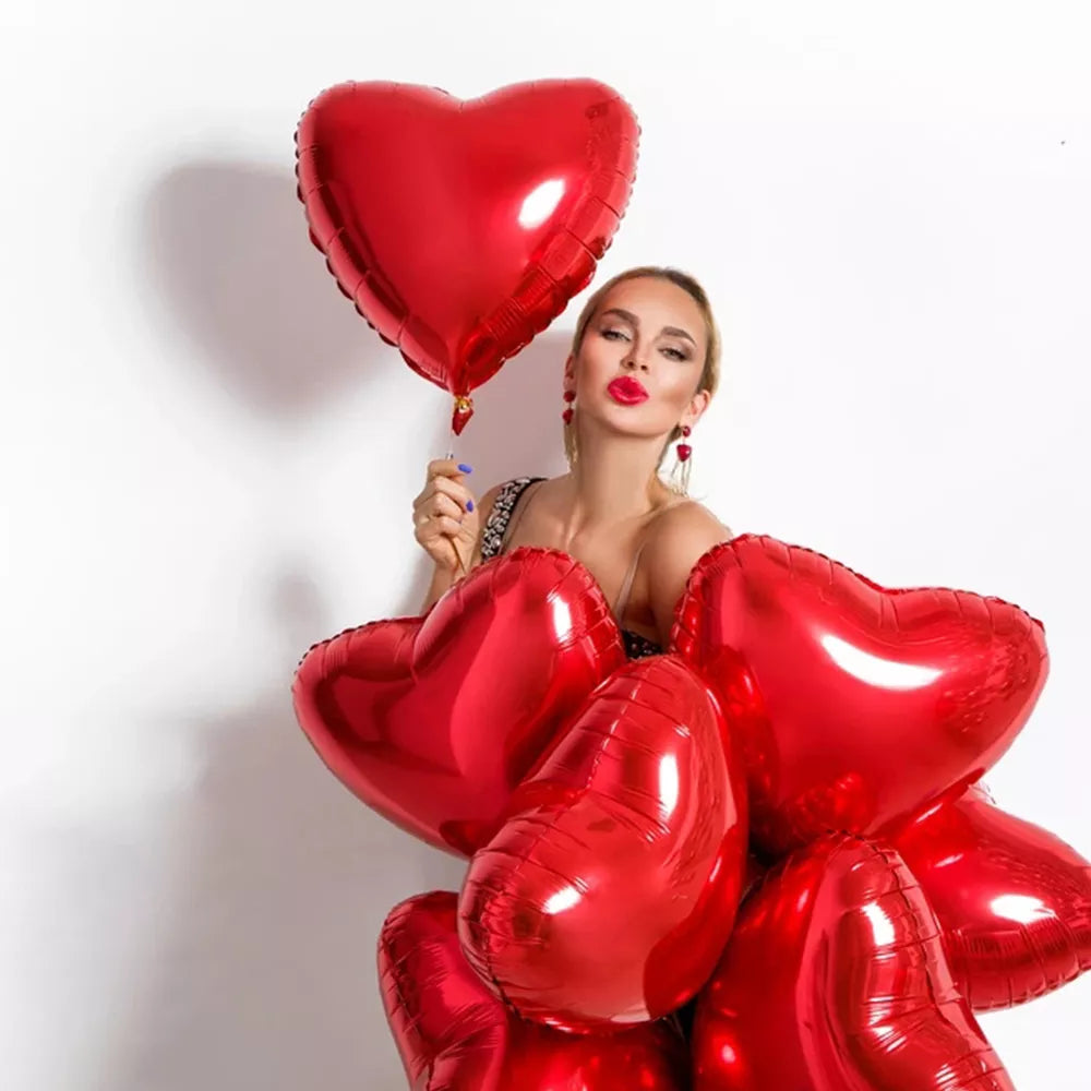 5/10/18/36 inch Red Heart Inflatable Foil Balloons Valentines Day Wedding Decorations Birthday Party Anniversary Globos Supplies - NON BRANDED SUPERMARKET