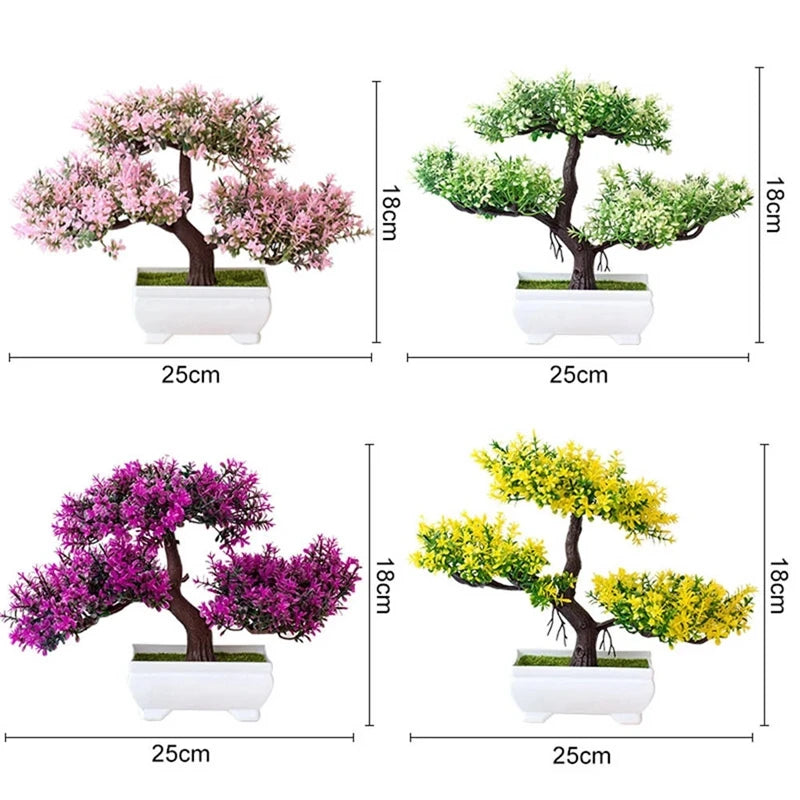 Artificial Plants Bonsai Small Tree Pot Fake Plant Flowers Potted Ornaments - NON BRANDED SUPERMARKET