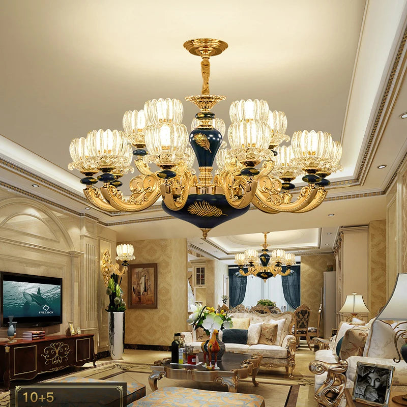 Living Room European Style Light Luxury Chandelier Bedroom Lamp - NON BRANDED SUPERMARKET
