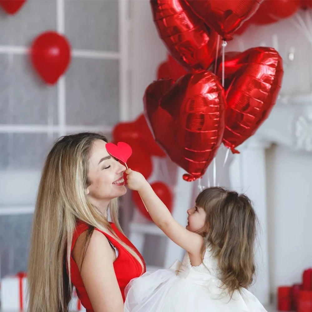 5/10/18/36 inch Red Heart Inflatable Foil Balloons Valentines Day Wedding Decorations Birthday Party Anniversary Globos Supplies - NON BRANDED SUPERMARKET