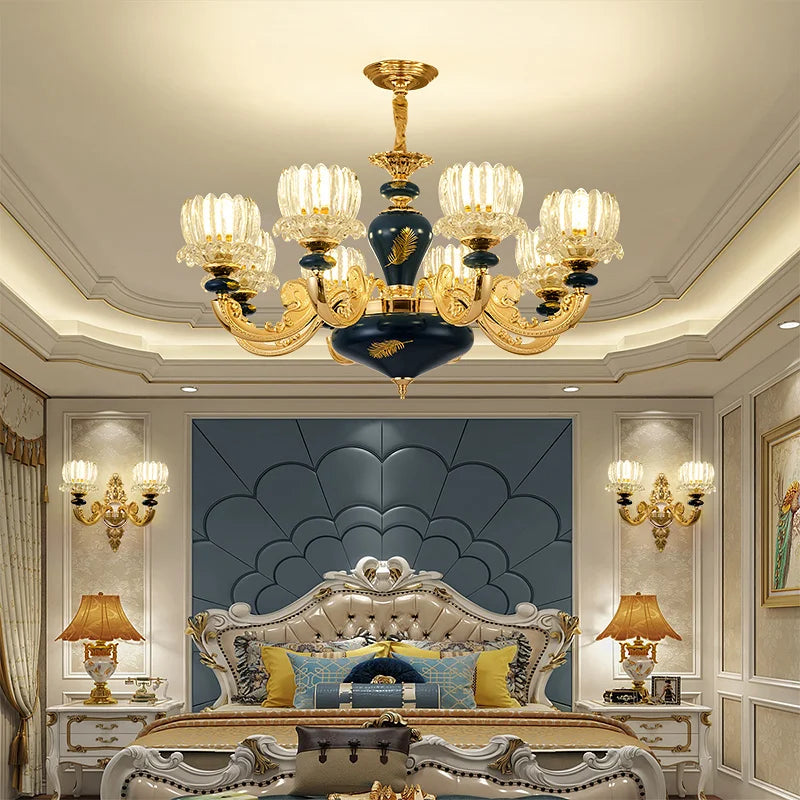 Living Room European Style Light Luxury Chandelier Bedroom Lamp - NON BRANDED SUPERMARKET
