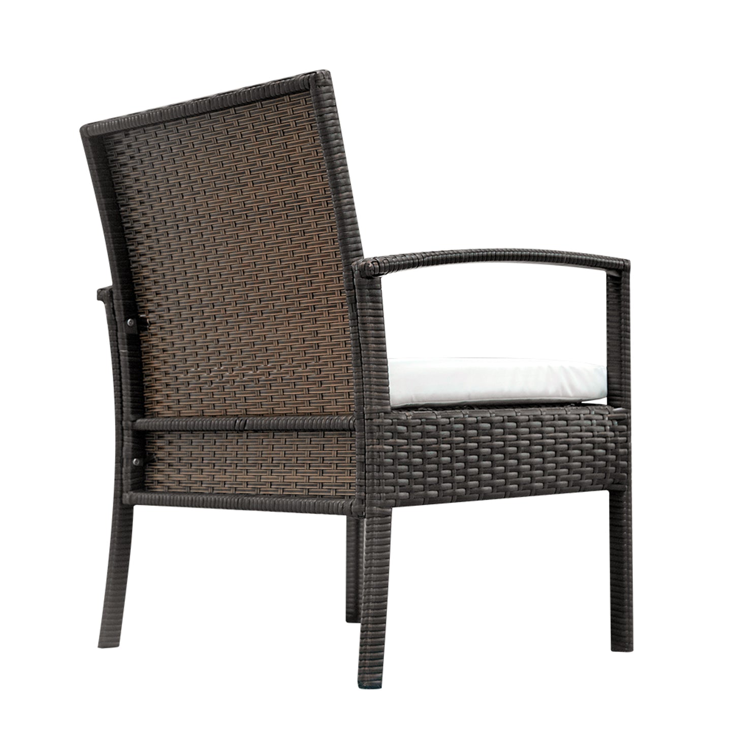 2pcs Arm Chairs 1pc Love Seat & Tempered Glass Coffee Table Rattan Sofa Set Brown Gradient - NON BRANDED SUPERMARKET