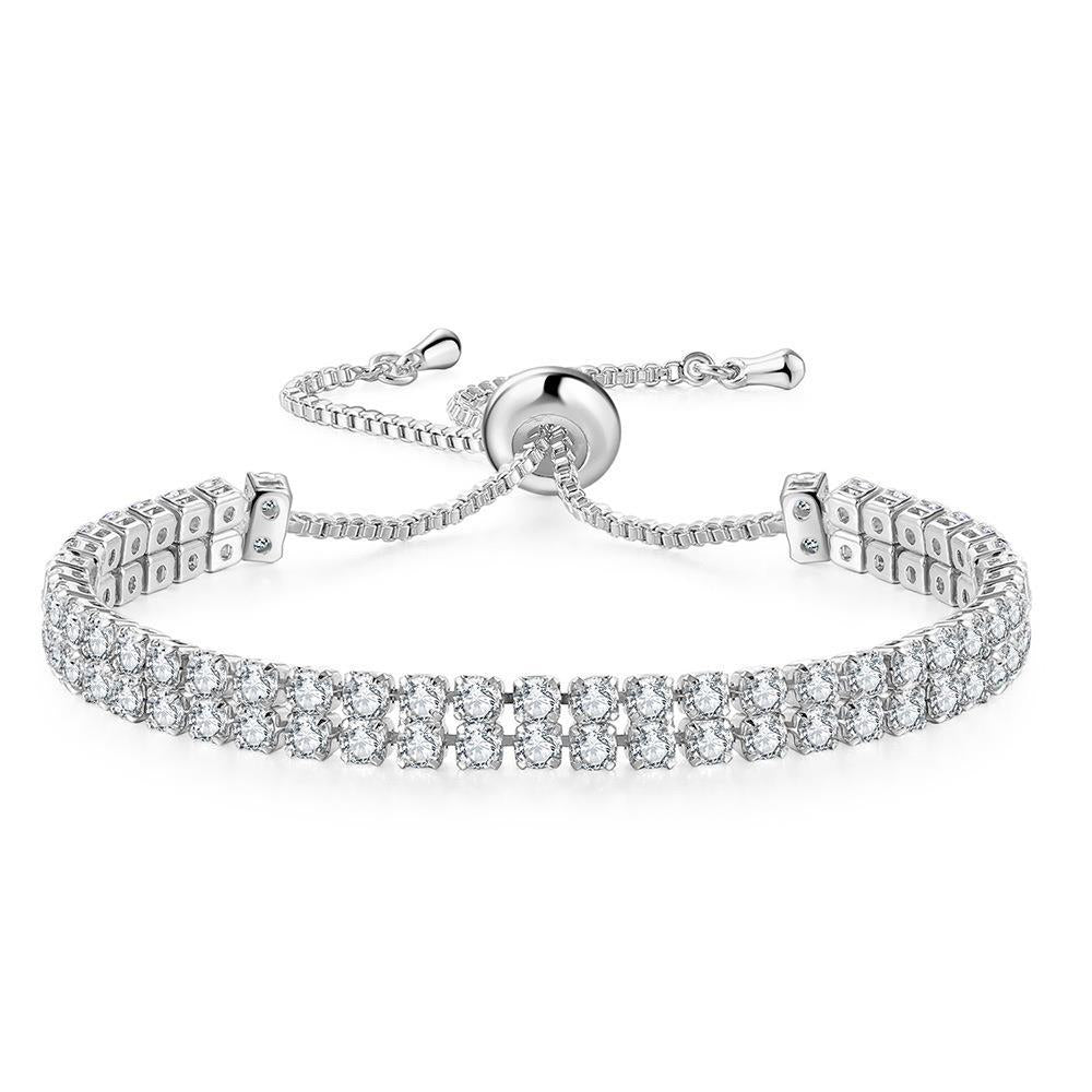 Fashion Double Row Zircon Bracelet For Women Rhinestone Bracelet - NON BRANDED SUPERMARKET