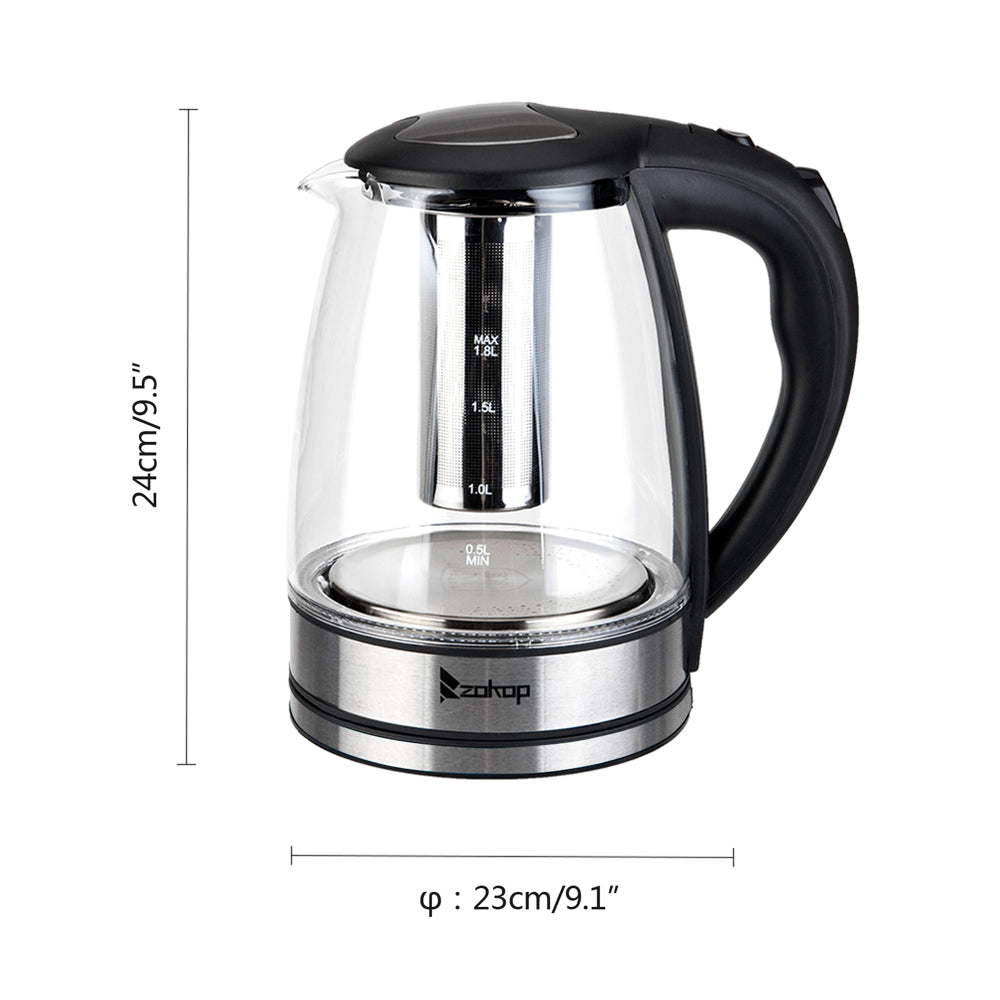 HD-1861-A 220V 2000W 1.8L Electric Glass Kettle UK Plug - NON BRANDED SUPERMARKET