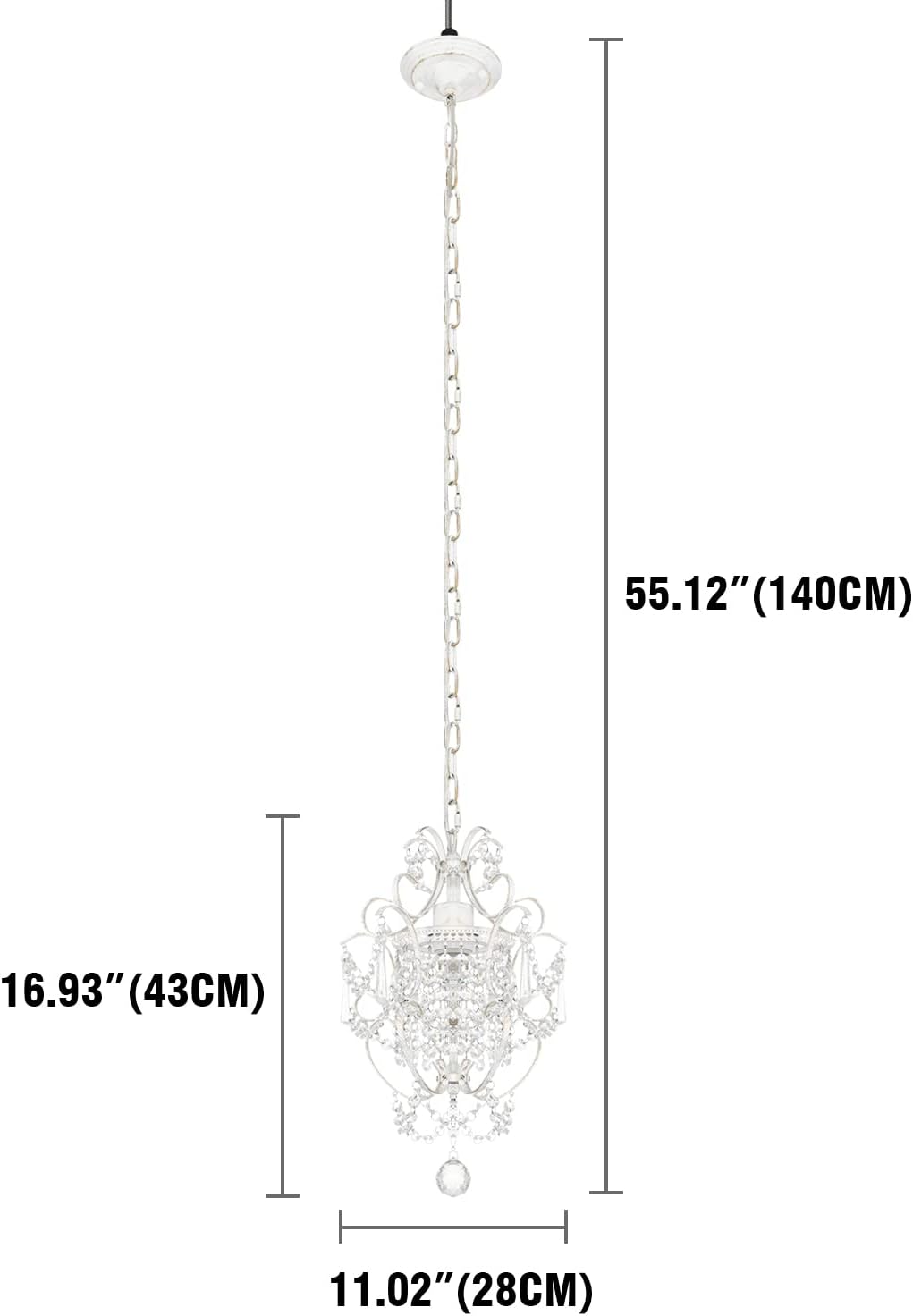 White Chandelier Mini Crystal Chandelier Lighting K9 Crystal Retro Craft Elegant Iron Chandelier for Bedroom - NON BRANDED SUPERMARKET