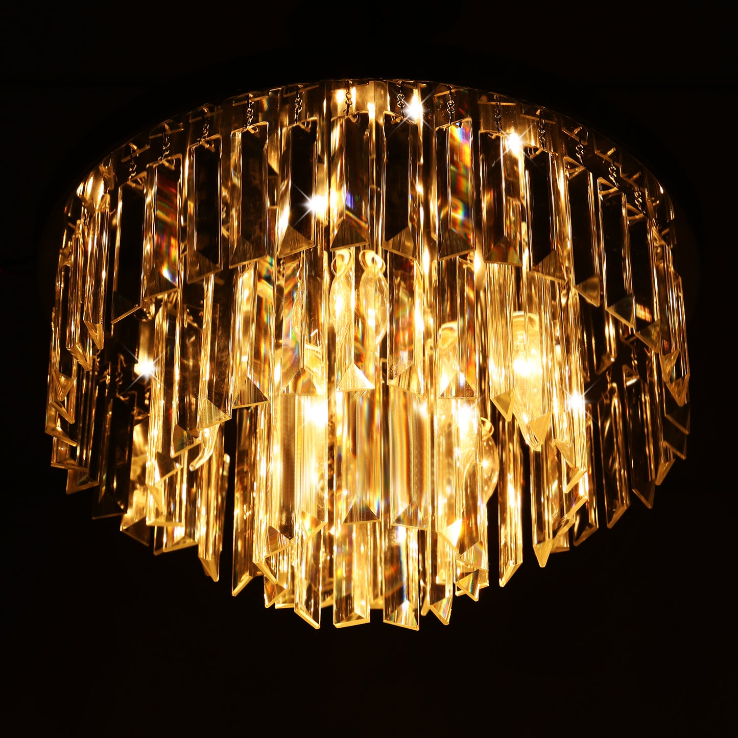 Crystal Chandelier Ceiling Light Fixture 5- Lights Flush Mount Ceiling Light - NON BRANDED SUPERMARKET