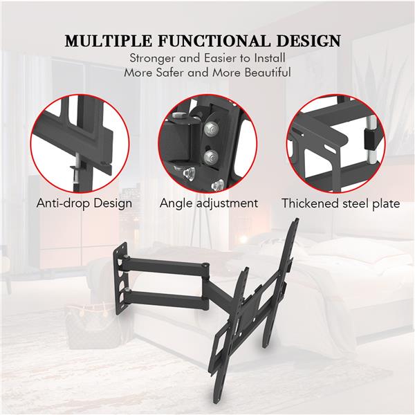 32-65" Single Pendulum Small Base TV Stand Tmxd-103 Bearing 35KG / VESE400*400 / Up And Down -10~ 10° - NON BRANDED SUPERMARKET