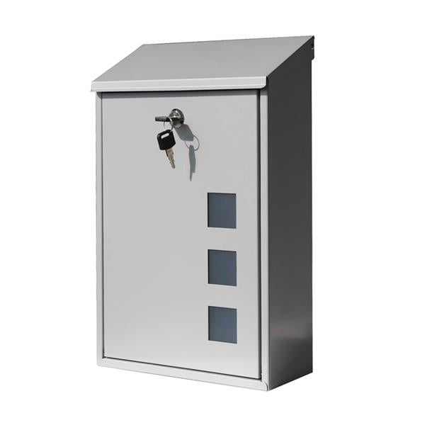 Galvanized Sheet Wall Mounted Mail Box Letter Box Silver - NON BRANDED SUPERMARKET