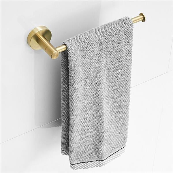 High Quality Rustproof 304 Stainless Steel Brushed Gold Polishing Bathroom Accessories Set Robe Hooks Towel Ring Bar Toilet Paper Holder Tissue Rack - NON BRANDED SUPERMARKET
