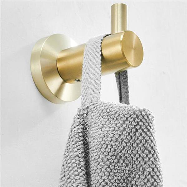 High Quality Rustproof 304 Stainless Steel Brushed Gold Polishing Bathroom Accessories Set Robe Hooks Towel Ring Bar Toilet Paper Holder Tissue Rack - NON BRANDED SUPERMARKET