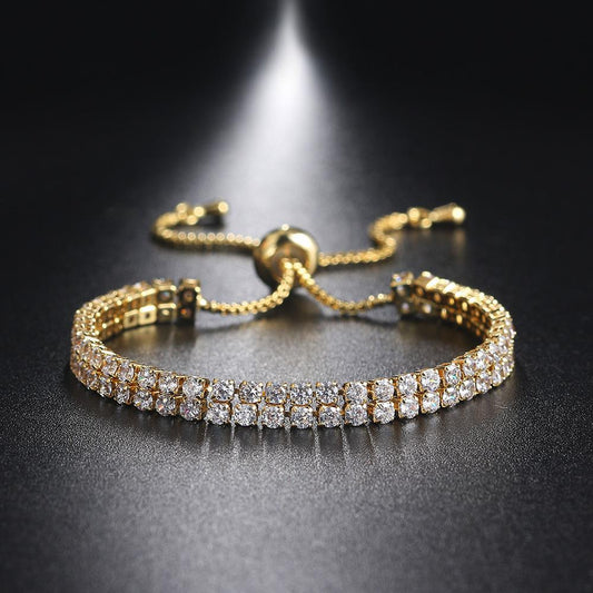 Fashion Double Row Zircon Bracelet For Women Rhinestone Bracelet - NON BRANDED SUPERMARKET 