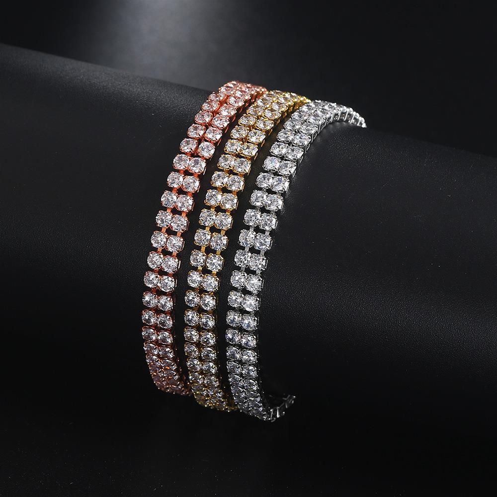 Fashion Double Row Zircon Bracelet For Women Rhinestone Bracelet - NON BRANDED SUPERMARKET 