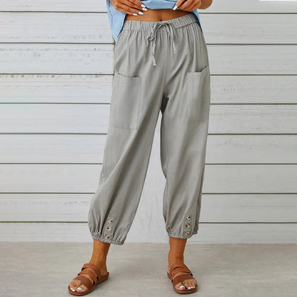 Women Drawstring Tie Pants - NON BRANDED SUPERMARKET 