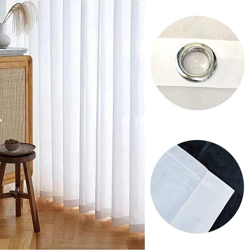 Asazal Solid White Tulle Luxurious Chiffon Sheer Window Curtains For Living Room - NON BRANDED SUPERMARKET 