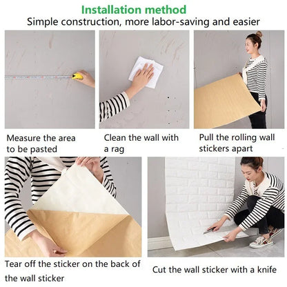 3D Self-adhesive Wallpaper Stickers 3M Brick Wall Stickers Home Decor - NON BRANDED SUPERMARKET 