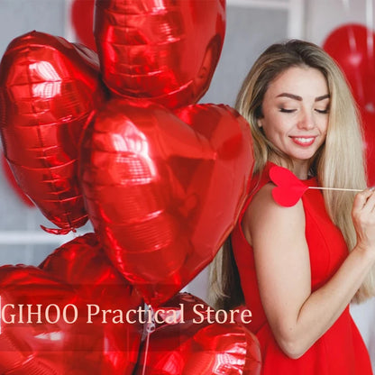 5/10/18/36 inch Red Heart Inflatable Foil Balloons Valentines Day Wedding Decorations Birthday Party Anniversary Globos Supplies - NON BRANDED SUPERMARKET 