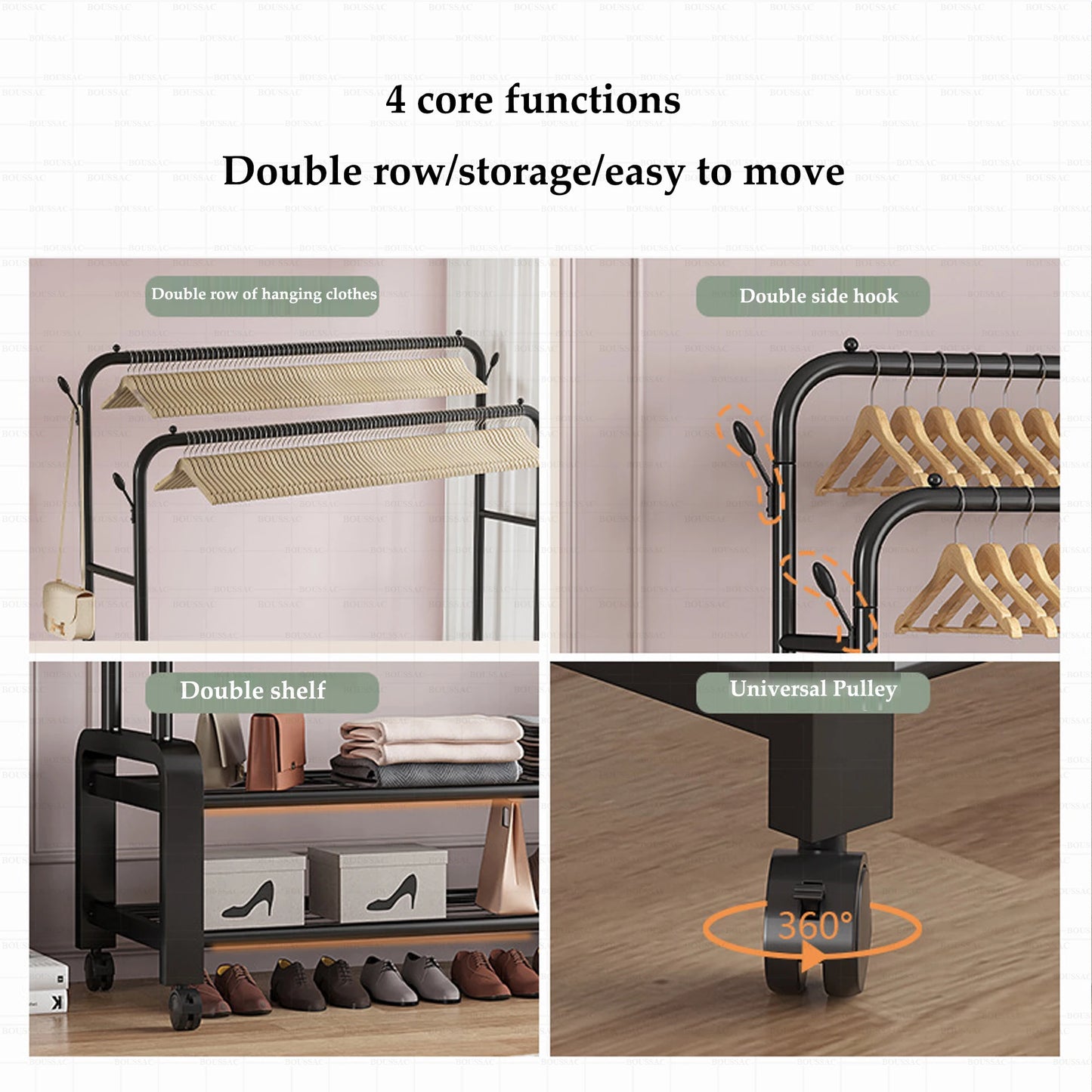 Clothes Racks Hotel Furniture for Wardrobe Room Hanger Floor Standing Coat Rack Folding Portable Cabinets Shelving Shoe-shelf - NON BRANDED SUPERMARKET 