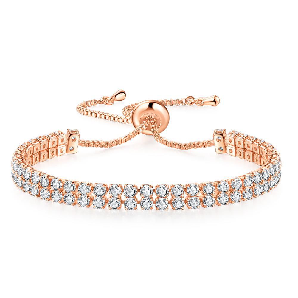 Fashion Double Row Zircon Bracelet For Women Rhinestone Bracelet - NON BRANDED SUPERMARKET 