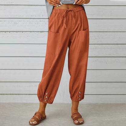 Women Drawstring Tie Pants - NON BRANDED SUPERMARKET 