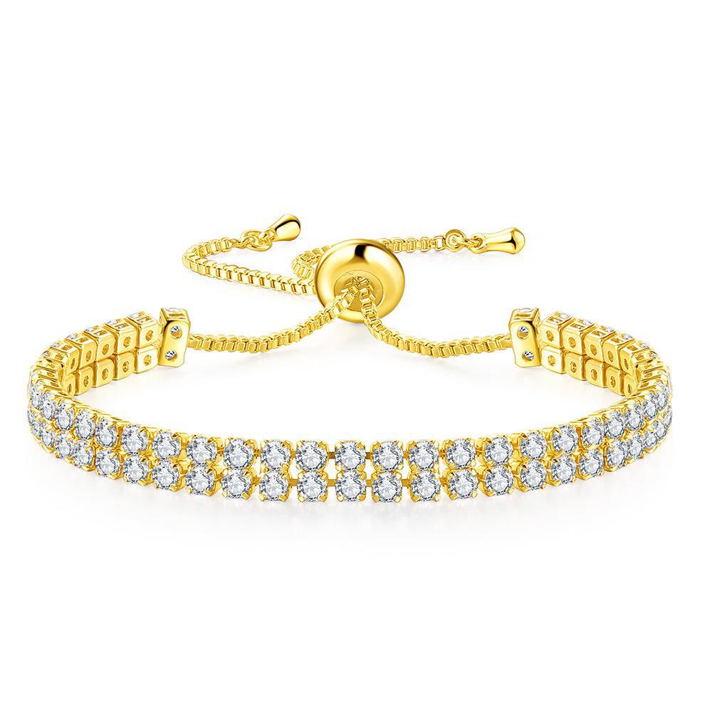 Fashion Double Row Zircon Bracelet For Women Rhinestone Bracelet - NON BRANDED SUPERMARKET 